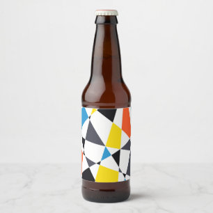 Étiquette Pour Bouteilles De Bière Coloré, cool, tendance, formes géométriques modern