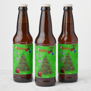 Étiquette Pour Bouteilles De Bière Conception de l'arbre de Noël des pelouses Bowles,