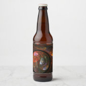 Étiquette Pour Bouteilles De Bière Connexion fluide Art Abstrait (Devant)