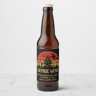 Étiquette Pour Bouteilles De Bière Coucher de soleil rétro pour sorcière Vintage en p