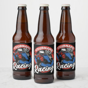 Étiquette Pour Bouteilles De Bière Course de kart personnalisée pour une course extrê