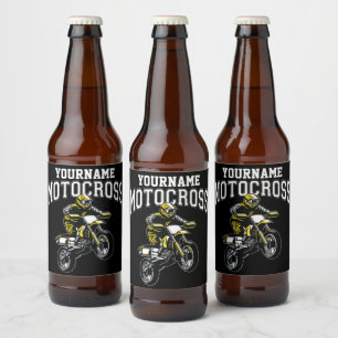 Étiquette Pour Bouteilles De Bière Course Motocross Dirt Bike Rider personnalisée