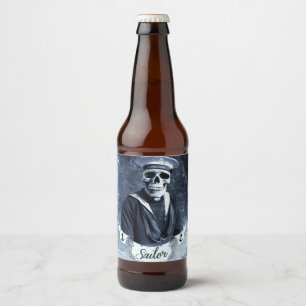 Étiquette Pour Bouteilles De Bière Crâne marin