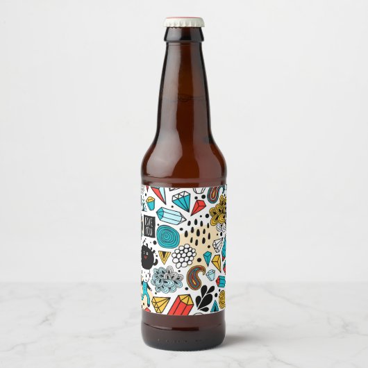 Étiquette Pour Bouteilles De Bière Crazy head (Devant)