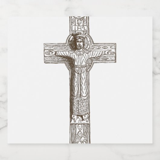 Étiquette Pour Bouteilles De Bière Croix classique chrétienne (Étiquettes simples)