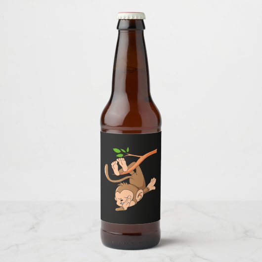 Étiquette Pour Bouteilles De Bière Dabing Dance Singe (Devant)