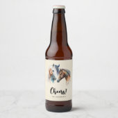 Étiquette Pour Bouteilles De Bière De Beaux Chevaux Style Boho Occidental Bravo! (Devant)