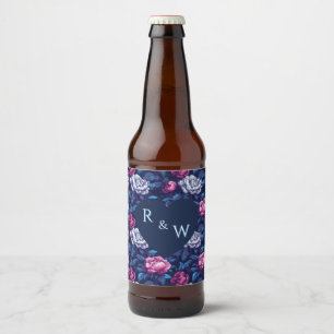 Étiquette Pour Bouteilles De Bière De belles pivoines esthétiques mariage de vignoble