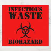 Étiquette Pour Bouteilles De Bière Déchets infectieux biodangereux amusants Halloween (Étiquettes simples)