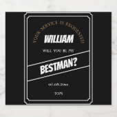 Étiquette Pour Bouteilles De Bière Demande de Témoins de Mariage Élégante (Étiquettes simples)