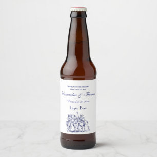Étiquette Pour Bouteilles De Bière Dessin de match de polo stylisé vintage #1 bleu