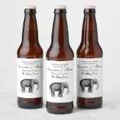 Étiquette Pour Bouteilles De Bière Dessin d'éléphant vintage (Bouteilles)