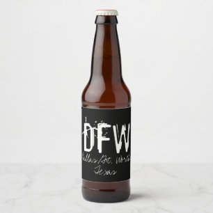 Étiquette Pour Bouteilles De Bière DFW Dallas - Code de l'aéroport