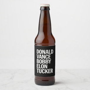 Étiquette Pour Bouteilles De Bière Donald Vance Bobby Elon et Tucker