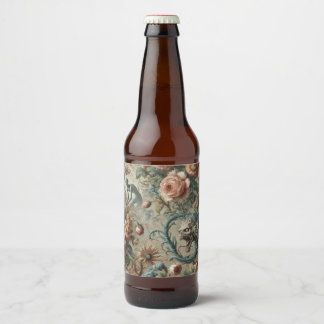 Étiquette Pour Bouteilles De Bière Doom habitable - Gothique victorien design floral