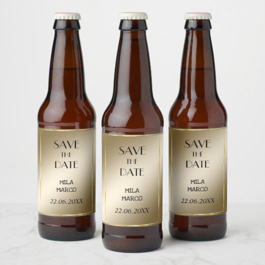 Étiquette Pour Bouteilles De Bière Doux doré moderne (Bouteilles)