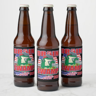 Étiquette Pour Bouteilles De Bière Drainer le marais - Trump 2020