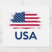 Étiquette Pour Bouteilles De Bière Drapeau américain (Étiquettes simples)