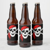 Étiquette Pour Bouteilles De Bière Drapeau crâne pirate (Bouteilles)