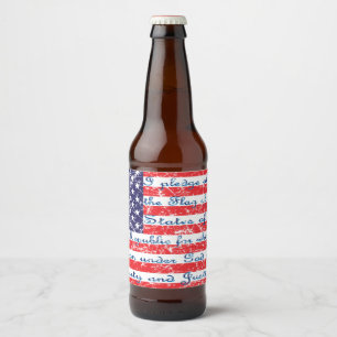 Étiquette Pour Bouteilles De Bière Drapeau de l'Allégeance USA