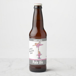 Étiquette Pour Bouteilles De Bière Drôle caricature Tutu Rose