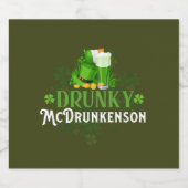 Étiquette Pour Bouteilles De Bière Drunky McDrunkerson St. Patrick's Day (Étiquettes simples)