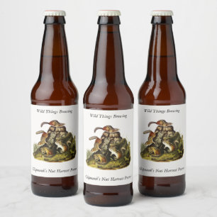 Étiquette Pour Bouteilles De Bière Écureuil à écorce ( Chipmunk oriental ) par Audubo