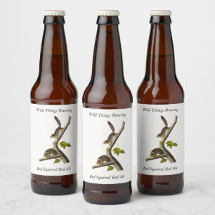 Étiquette Pour Bouteilles De Bière Écureuil rouge américain (Colombien de Richardson)