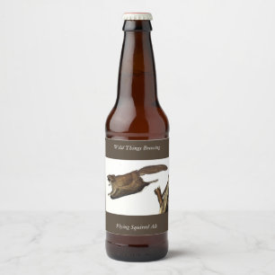 Étiquette Pour Bouteilles De Bière Écureuil volant commun ou méridional, ou l'Assapan