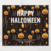 Étiquette Pour Bouteilles De Bière Éffrayant Citrouille Halloween (Étiquettes simples)