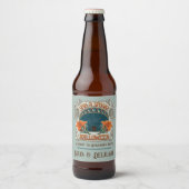 Étiquette Pour Bouteilles De Bière Éffrayant Halloween Araignées et Lily Vintage vict (Devant)