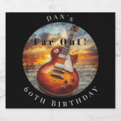 Étiquette Pour Bouteilles De Bière Electric Guitar Ocean Sunset (Étiquettes simples)