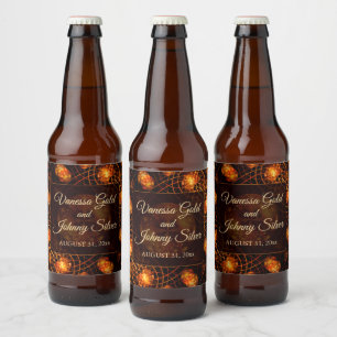 Étiquette Pour Bouteilles De Bière Élégant Classique Boho Moderne Or #901 Mariage