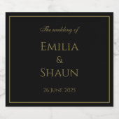 Étiquette Pour Bouteilles De Bière Élégant Étiquette Mariage de bière noir et or (Étiquettes simples)