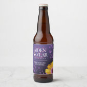 Étiquette Pour Bouteilles De Bière Elegant Golden Daisy (Devant)