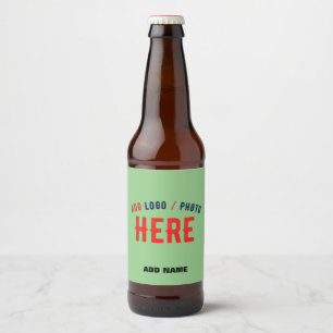 ÉTIQUETTE POUR BOUTEILLES DE BIÈRE ÉLÉGANT MODERNE PERSONNALISÉ VERT MENTHE MARQUE VÉ