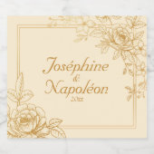 Étiquette Pour Bouteilles De Bière Élégant or floral (Étiquettes simples)