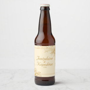 Étiquette Pour Bouteilles De Bière Élégant or floral