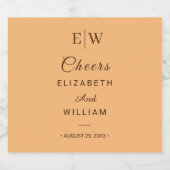 Étiquette Pour Bouteilles De Bière Élégant simple Mariage de monogramme (Étiquettes simples)