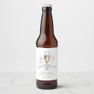 Étiquette Pour Bouteilles De Bière Élégantes Perles Dorées et Fête de Mariage au Pros