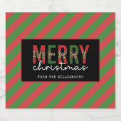 Étiquette Pour Bouteilles De Bière Empreinte de léopard de Noël moderne Red Green Str (Étiquettes simples)