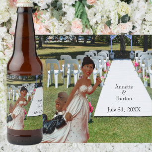 Étiquette Pour Bouteilles De Bière Enfin Mariage Funny Black Couple