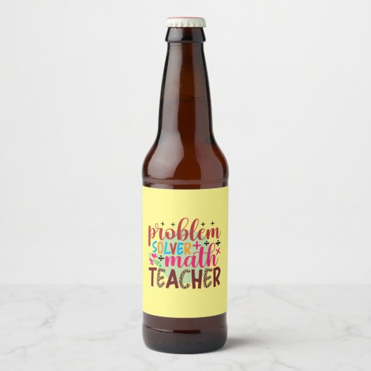 Étiquette Pour Bouteilles De Bière Enseignant Problème d'art Solveur Math Enseignant (Devant)