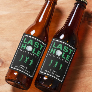Étiquette Pour Bouteilles De Bière Enterrement de vie de garçon de golf dernier trou