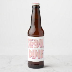Étiquette Pour Bouteilles De Bière Équipe Rose