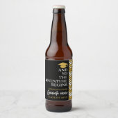 Étiquette Pour Bouteilles De Bière Et Donc L'Aventure Commence La Graduation Black Go (Devant)