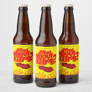 Étiquette Pour Bouteilles De Bière Et Kebab ? Viande brochée