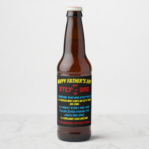 Étiquette Pour Bouteilles De Bière Étape papa Citer Fête des pères noire