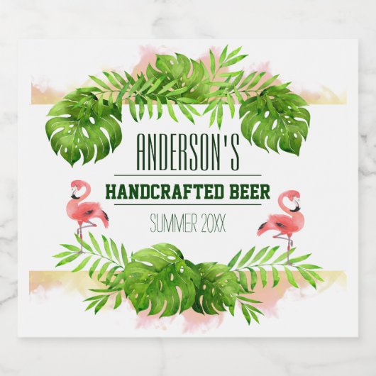 Étiquette Pour Bouteilles De Bière Été amusant Tropical (Étiquettes simples)