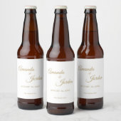 Étiquette Pour Bouteilles De Bière Étiquette de bière de calligraphie or simple (Bouteilles)